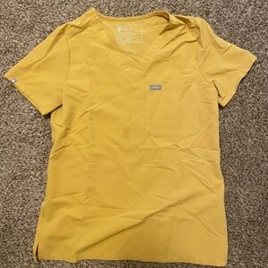 Figs Catarina Scrub Top Mustard Yellow XS